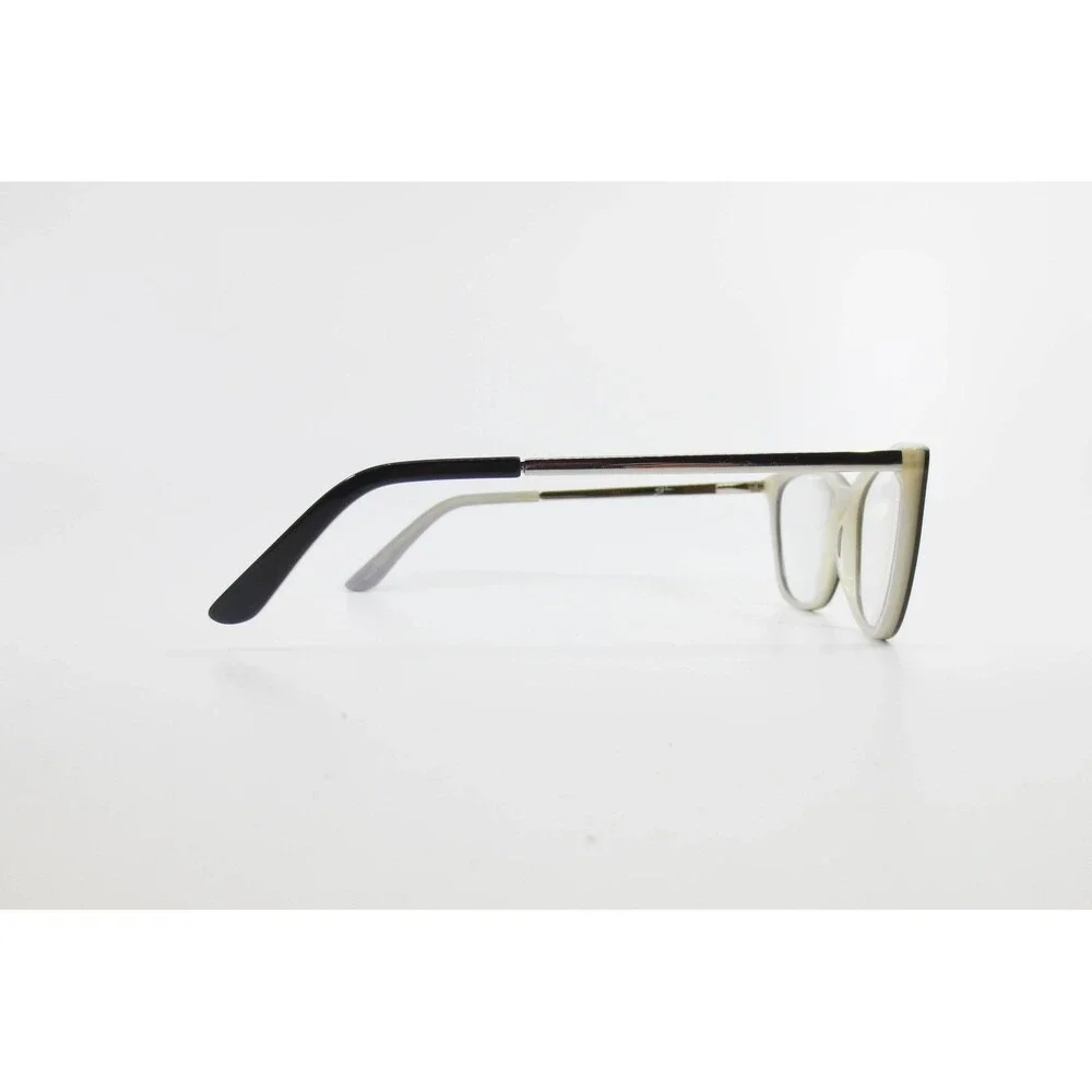 SA 8007 BK/WH Cat Eye Eyeglass Frames Black White 53-16-140 Women Eyewear